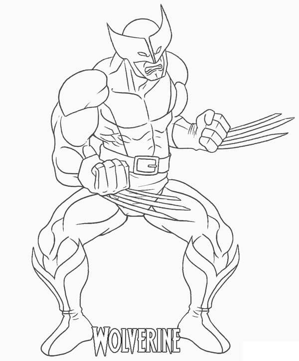 Desenho de Wolverine para Colorir com Giz de Cera Pdf