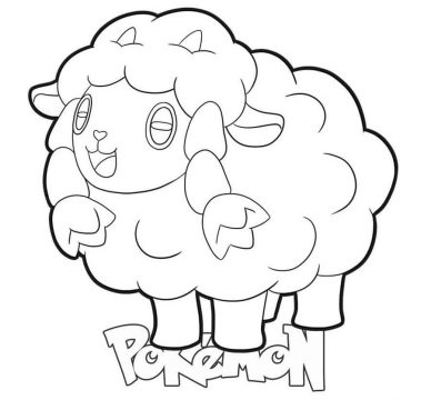Desenho de Pokemon Wooloo Feliz para Colorir
