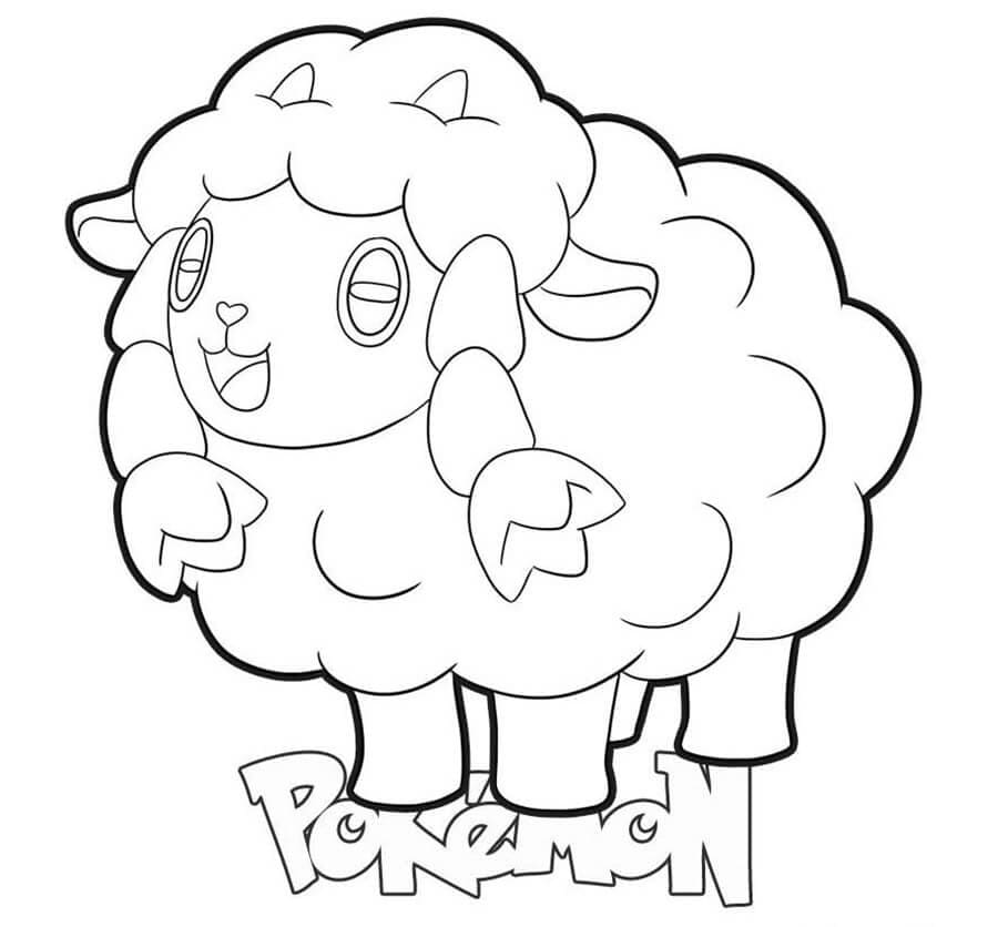 Desenho de Pokemon Wooloo Feliz para Colorir