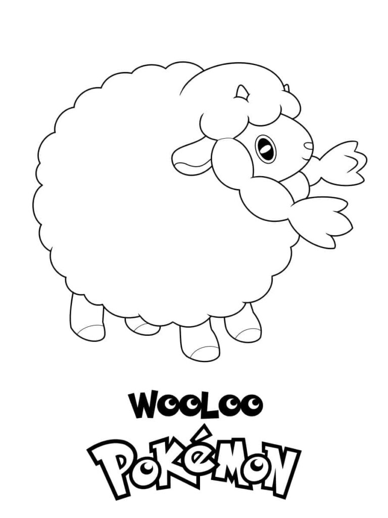 Desenho de Pokemon Wooloo Fofo para Colorir