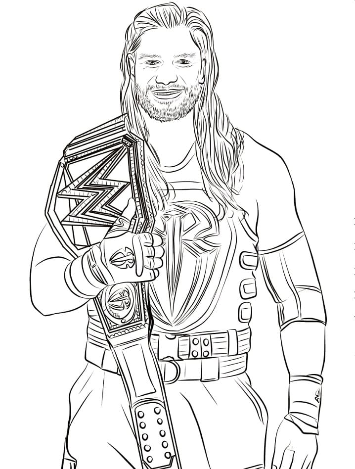 Desenho Roman Reigns para Colorir