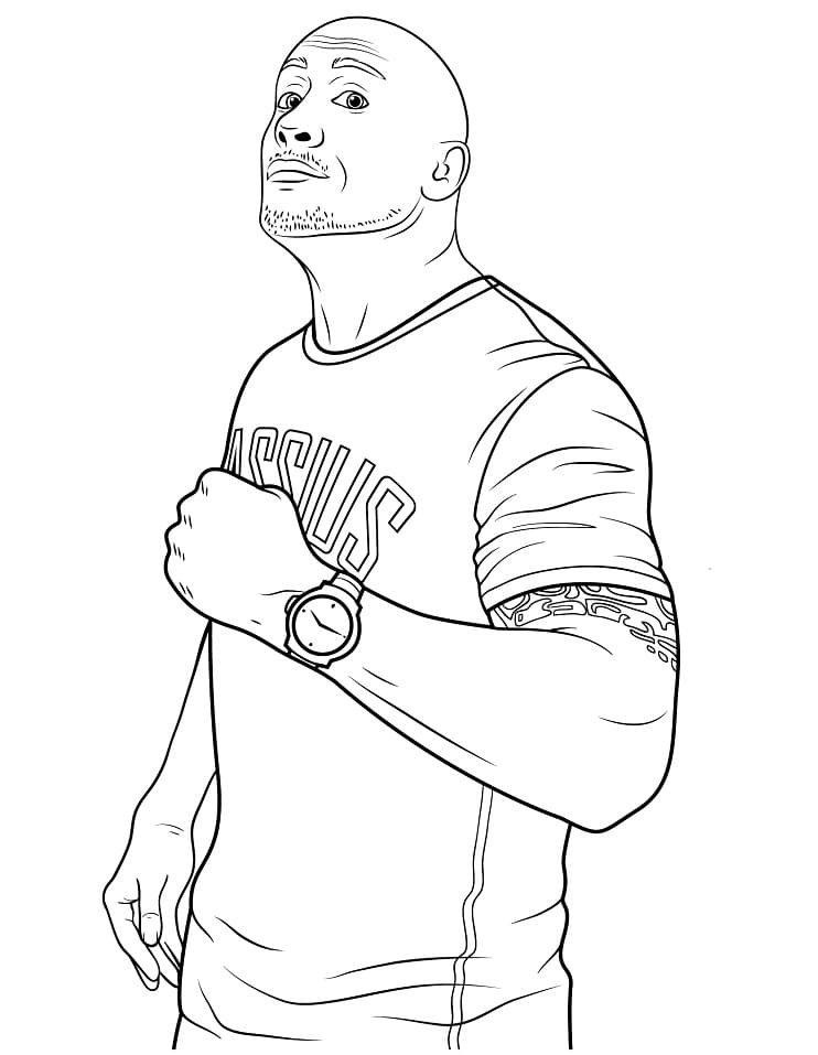 Desenho Wayne The Rock Johnson para Colorir
