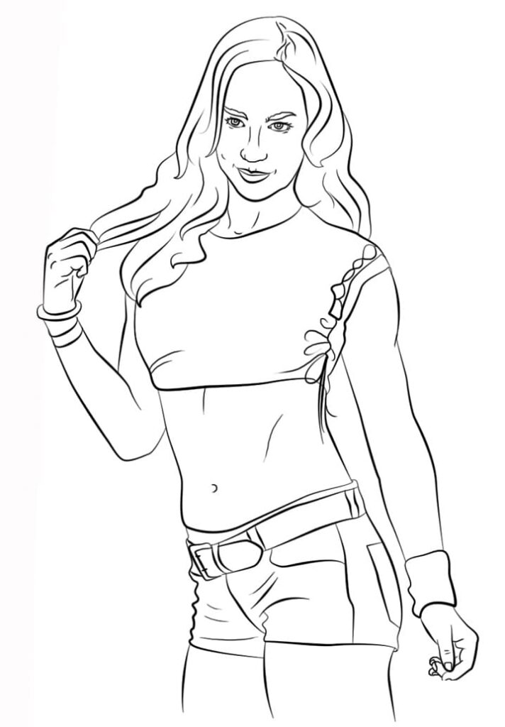 Desenho Wwe Aj Lee para Colorir