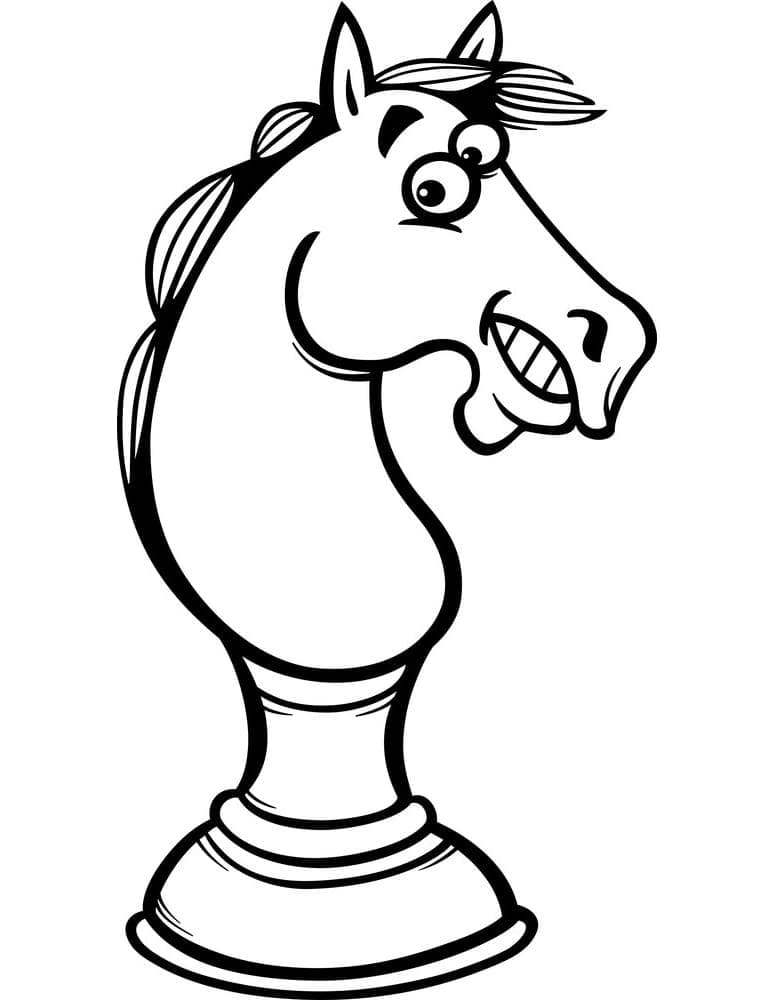 Desenho de Cavalo de Xadrez para Colorir