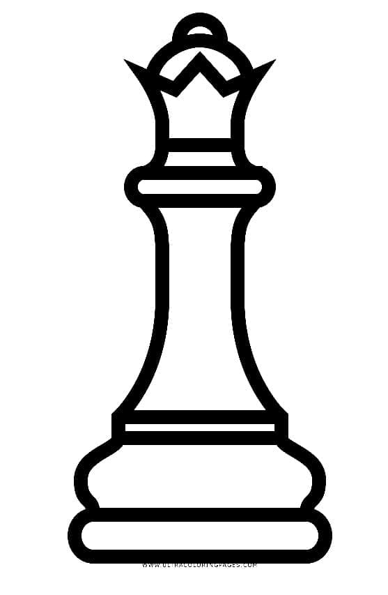 Desenho de Dama do Xadrez para Colorir