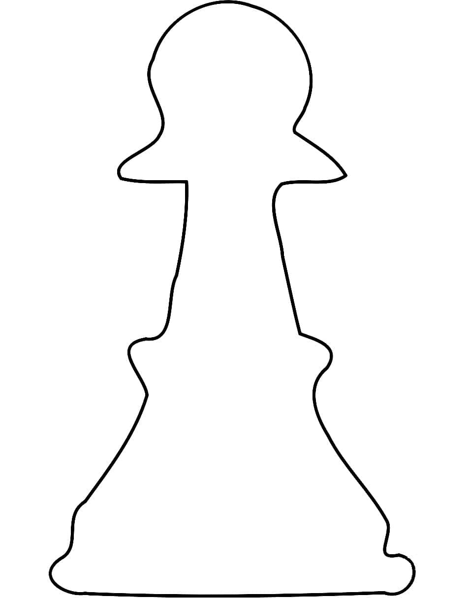 Desenho de Peça de Xadrez Simples para Colorir