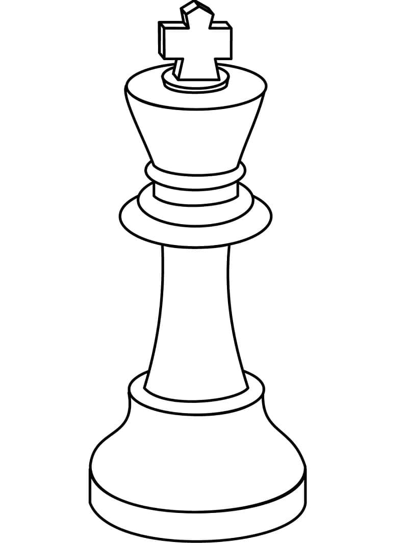 Desenho de Rei do Xadrez para Colorir