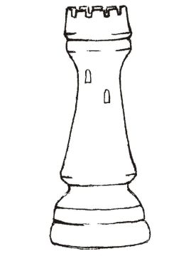 Desenho de Torre de Xadrez para Colorir