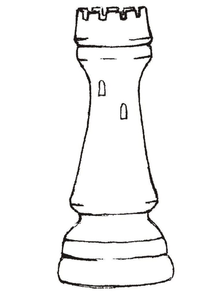 Desenho de Torre de Xadrez para Colorir