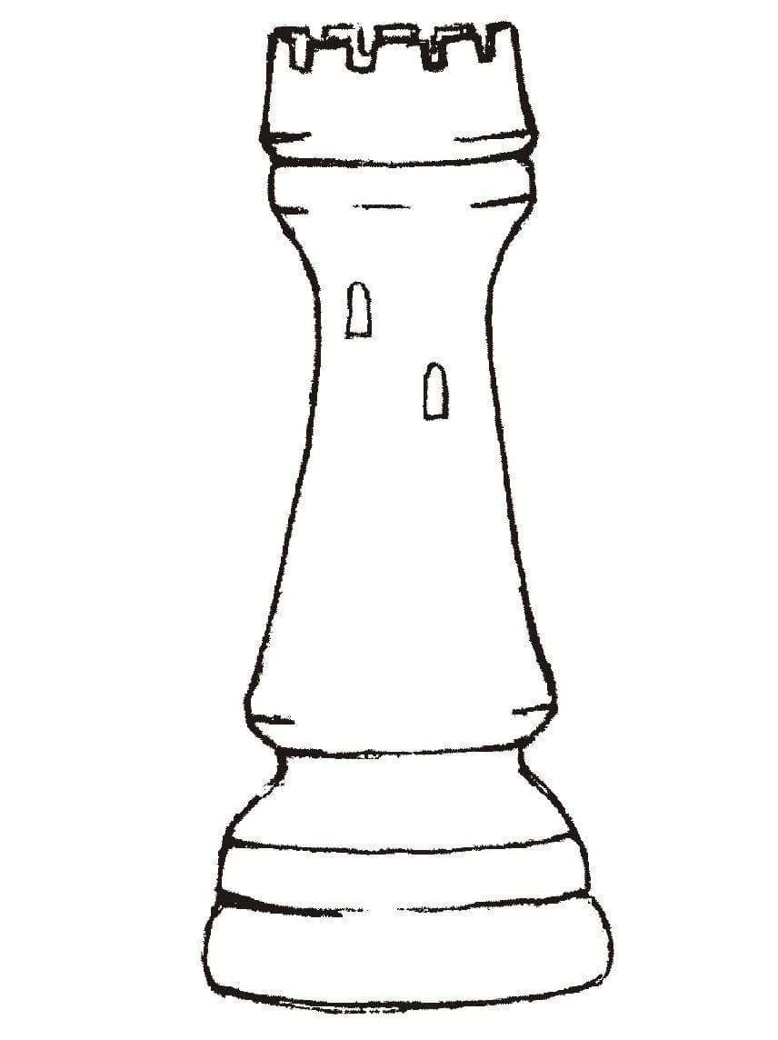 Desenho de Torre de Xadrez para Colorir