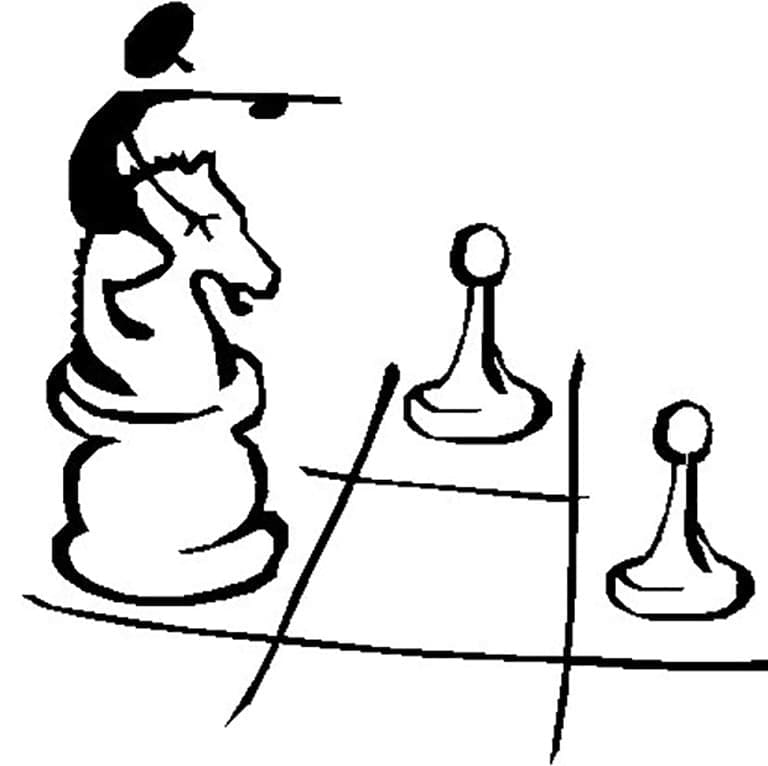 Desenho de Xadrez Grátis para Colorir