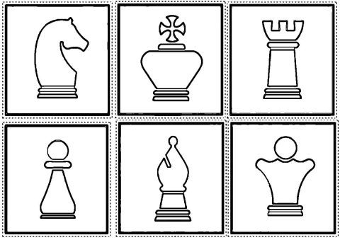 Desenho de Xadrez Imprimível para crianças para Colorir