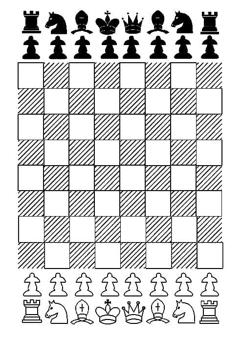 Desenho de Xadrez para Crianças para Colorir