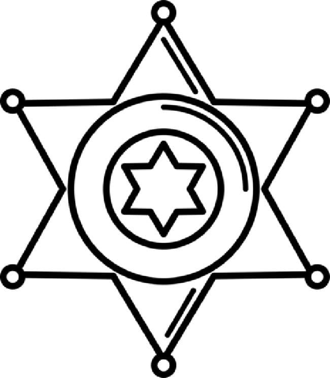 Desenho de Distintivo de Xerife para Colorir