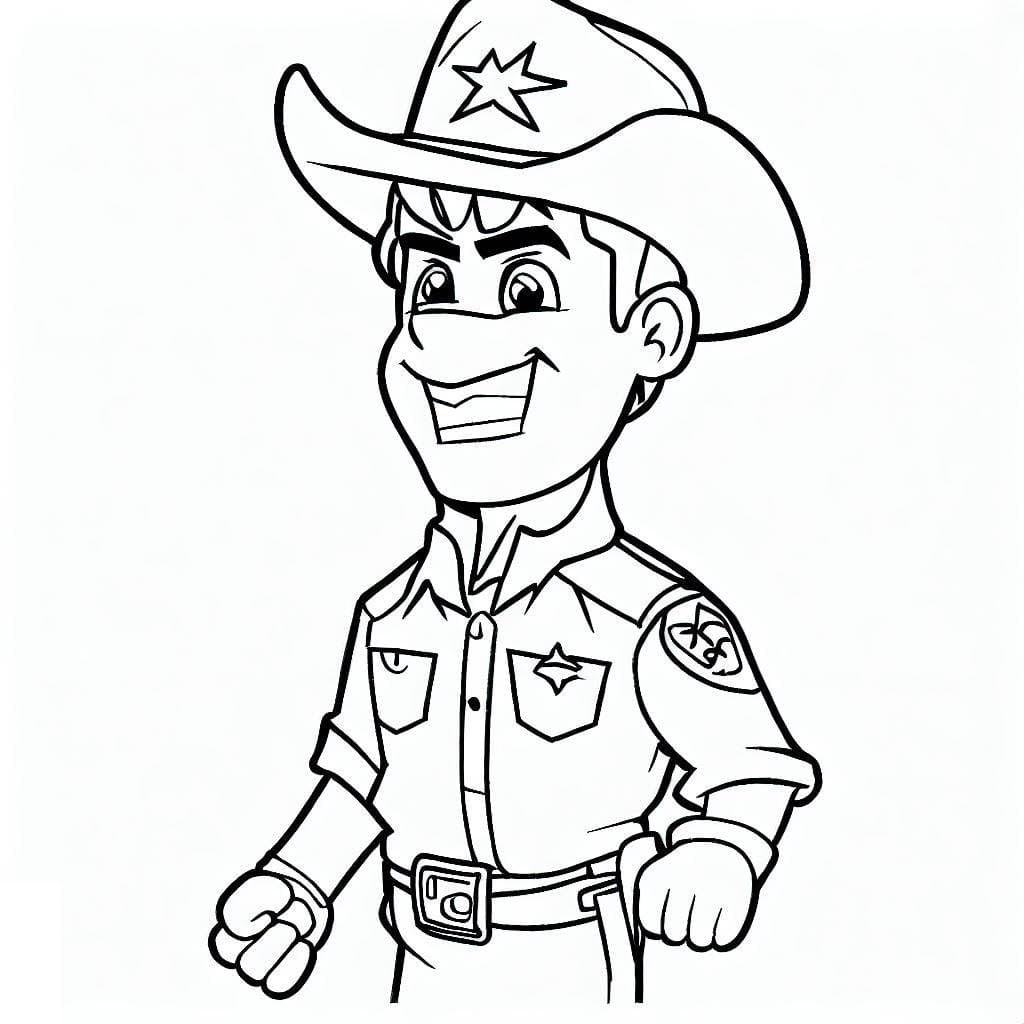 Desenho de Imagem do Xerife para Colorir