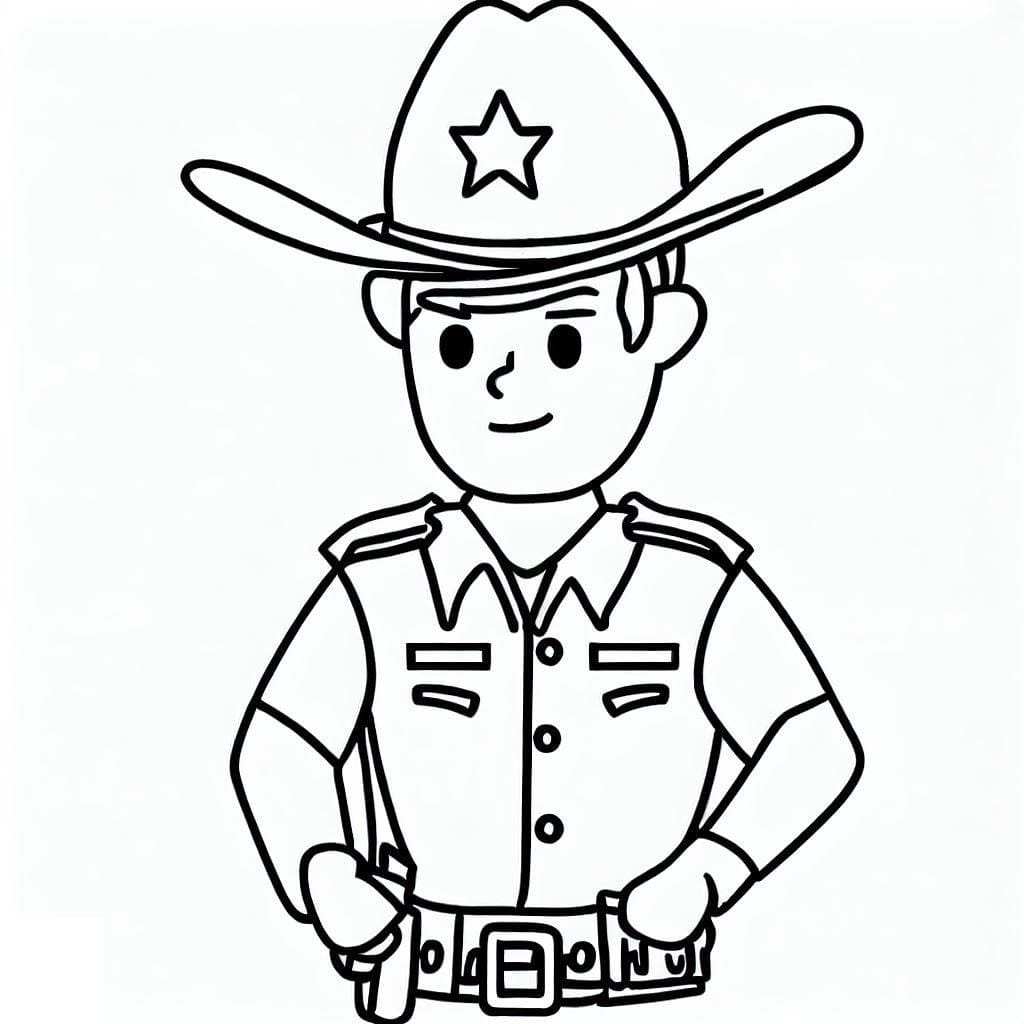Desenho de Jovem Xerife para Colorir