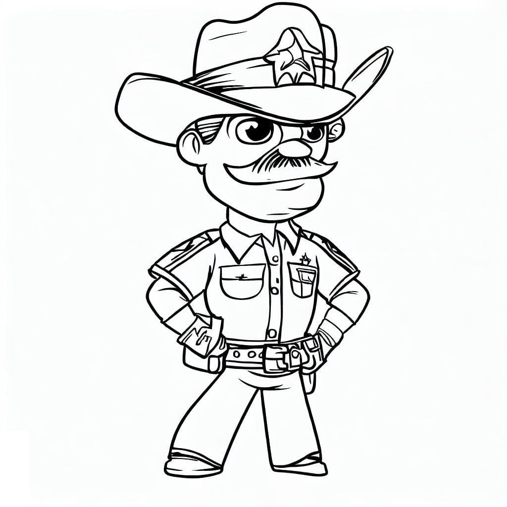 Desenho de Pequeno Xerife para Colorir