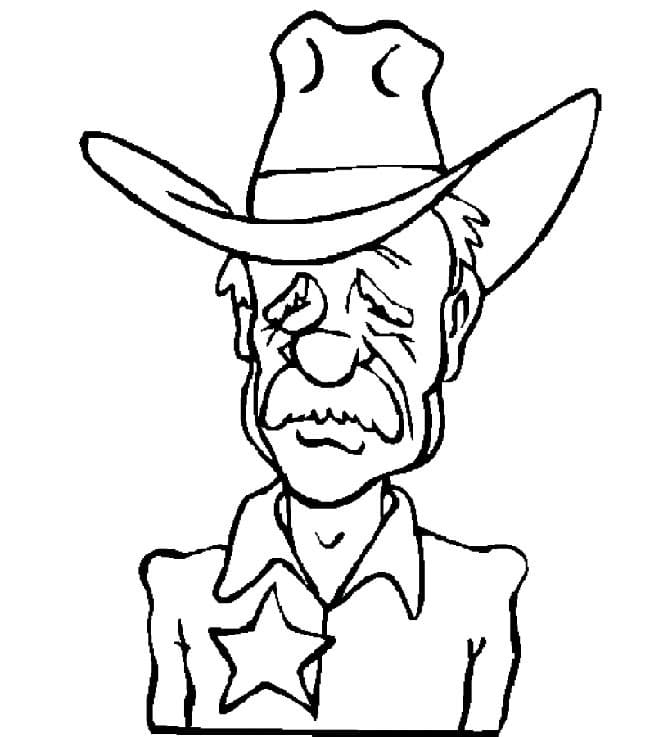 Desenho de Velho Xerife para Colorir