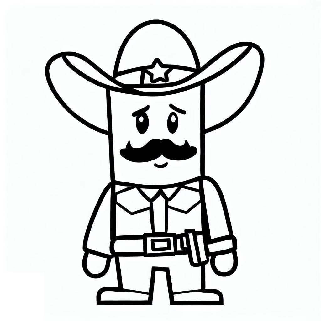 Desenho de Xerife de Desenho Animado para Colorir