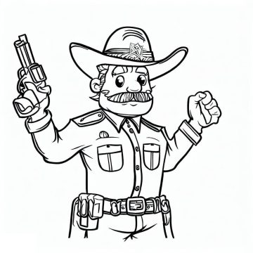 Desenho de Xerife Imprimível para Colorir