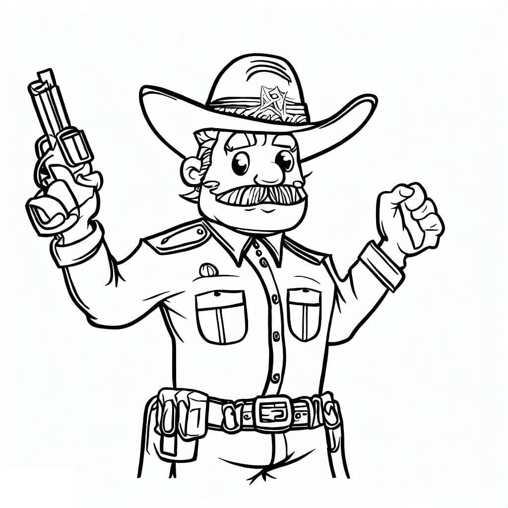 Desenho de Xerife Imprimivel para Colorir