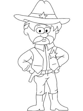 Desenho de Xerife para crianças para Colorir