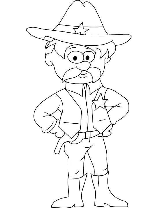 Desenho de Xerife para Crianças para Colorir