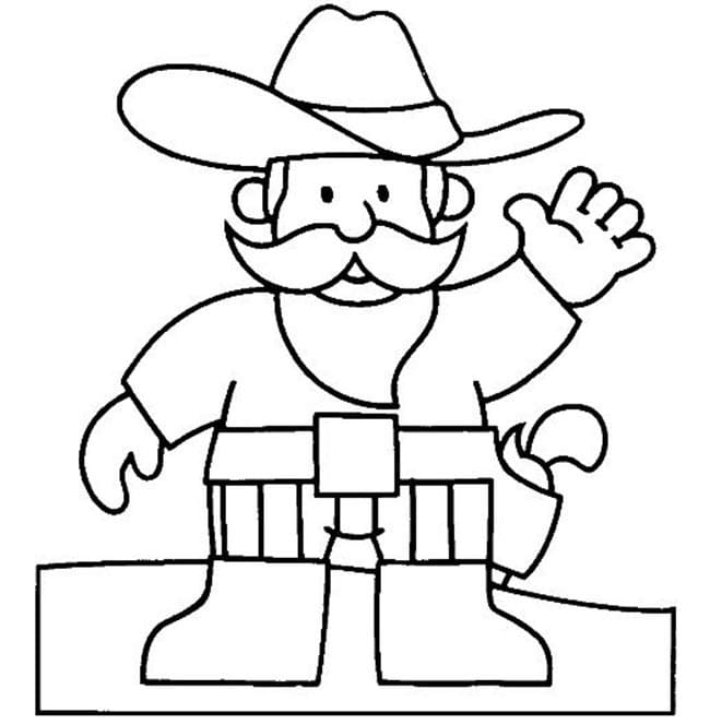 Desenho de Xerife Simples para Colorir