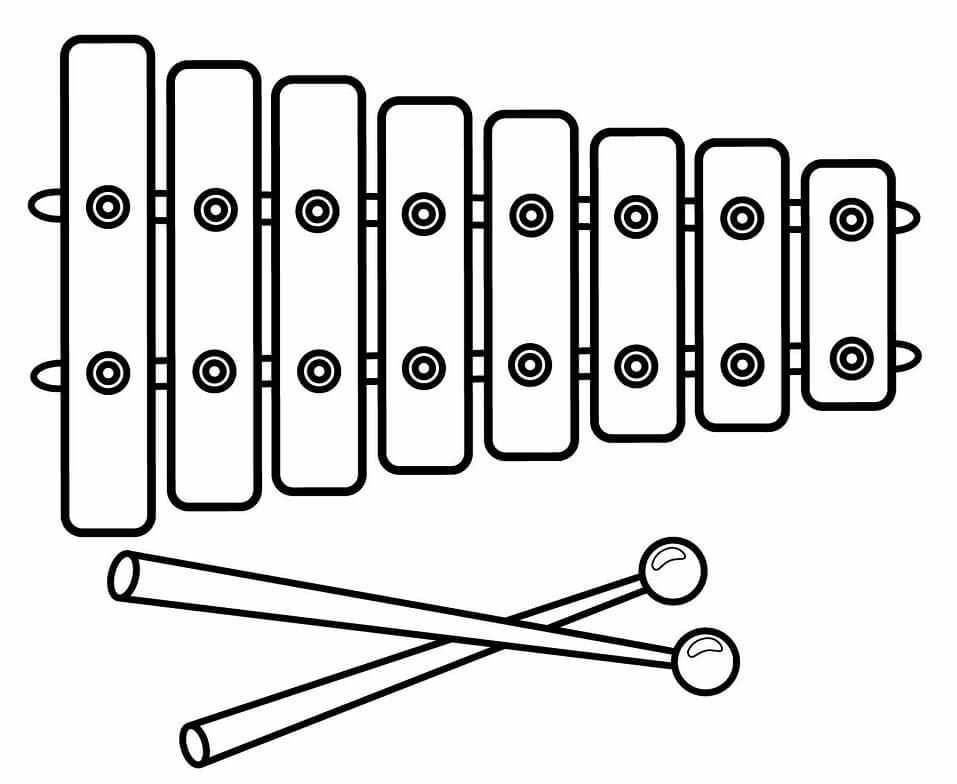 Desenho de Xilofone de Metal para Colorir Pdf