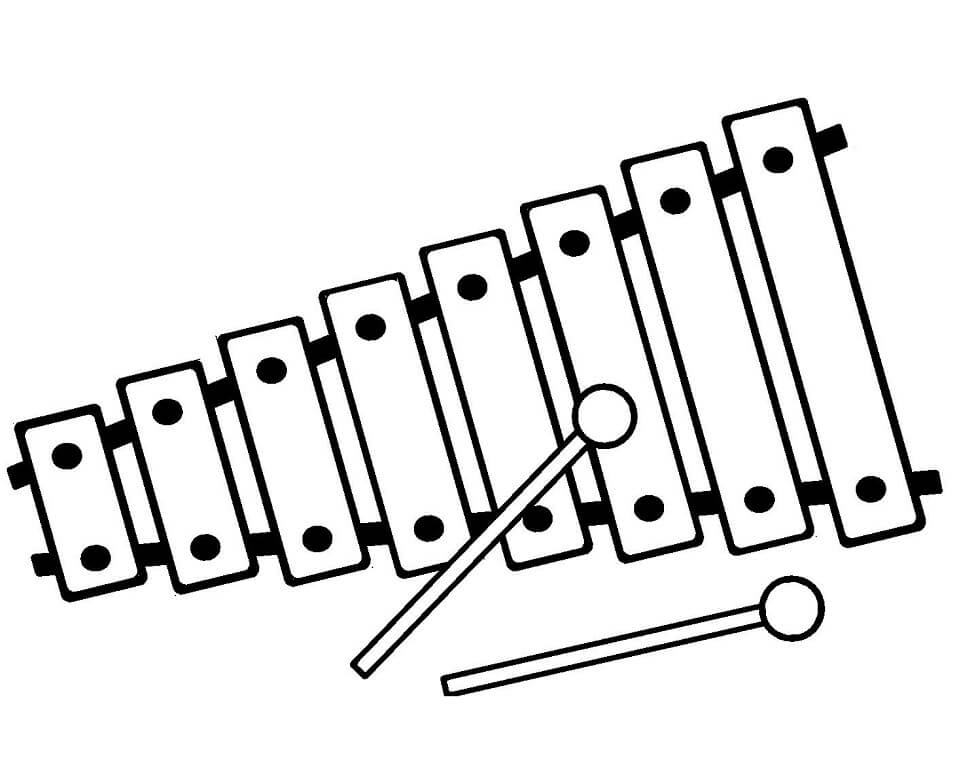 Desenho de Xilofone Instrumento Musical para Pintar Download