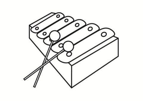 Desenho de Xilofone Musical para Colorir e Baixar