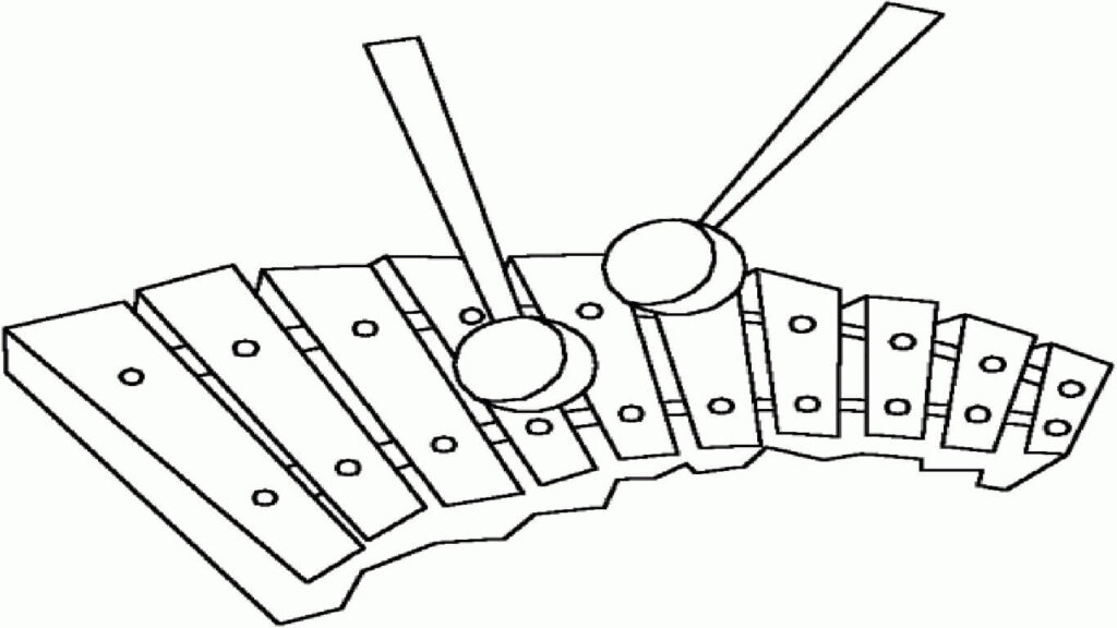 Desenho de Xilofone para Colorir com Lápis de Cor Pdf