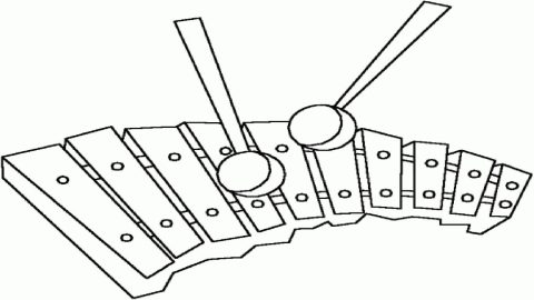 Desenho de Xilofone para Colorir com lápis de Cor Pdf