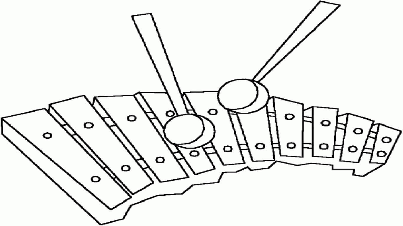 Desenho de Xilofone para Colorir com Lápis de Cor Pdf
