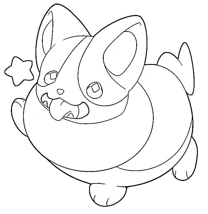 Desenho de Pokemon Yamper Adorável para Colorir