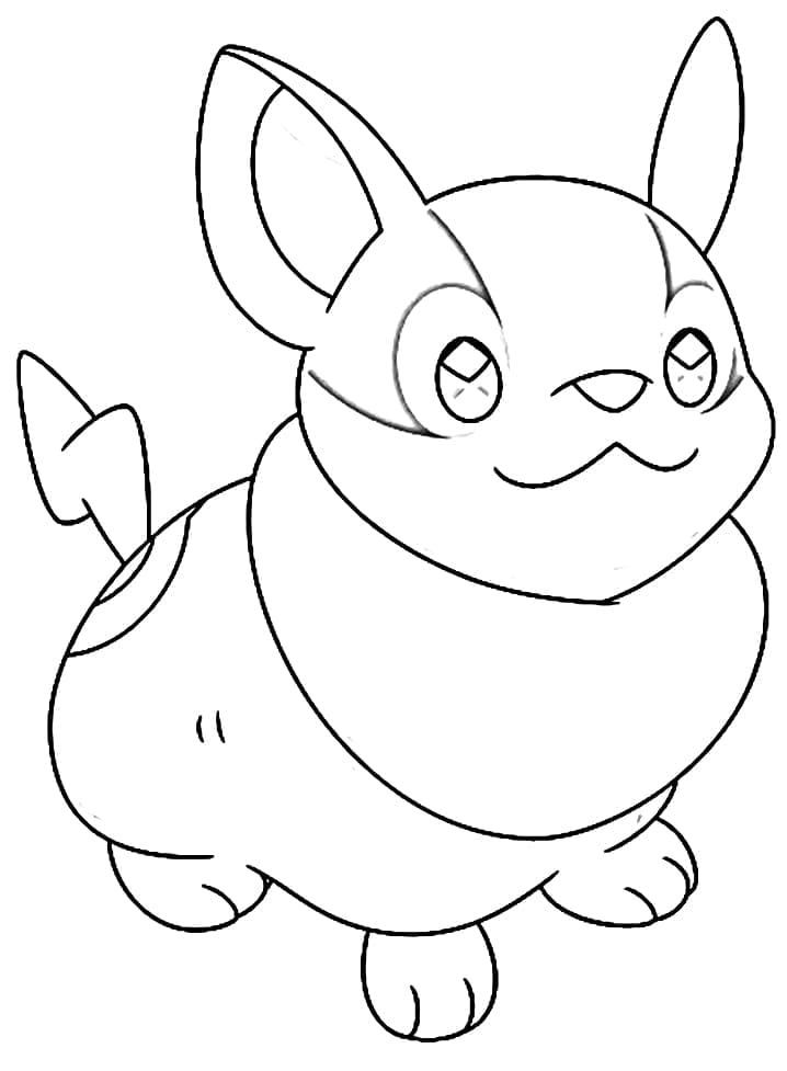 Desenho de Pokemon Yamper para Colorir