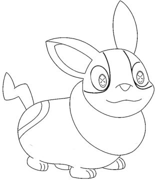 Desenho de Pokemon Yamper Sorridente para Colorir