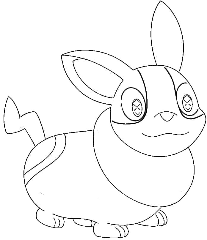 Desenho de Pokemon Yamper Sorridente para Colorir