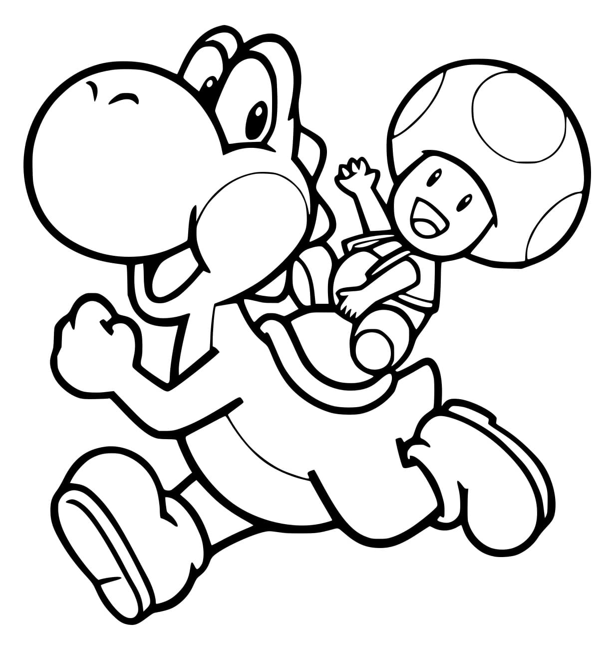 Desenho de Yoshi e Sapo para Colorir