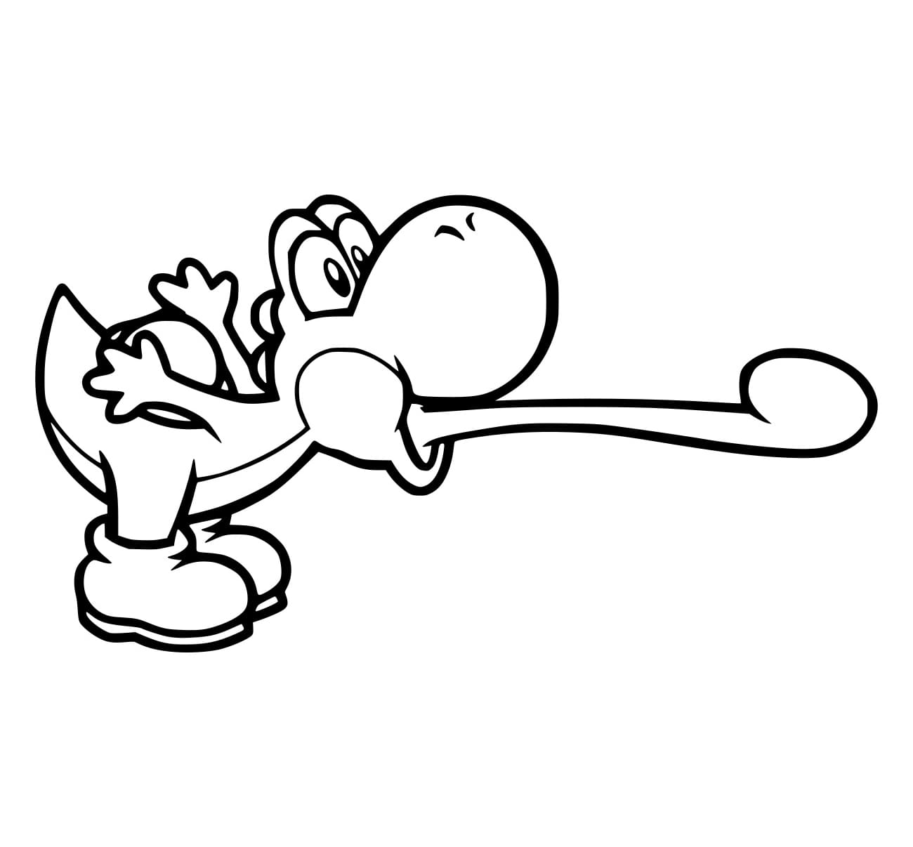 Desenho de Yoshi de Língua Longa para Colorir