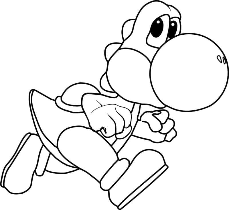 Desenho de Yoshi Grátis para Imprimir e Colorir