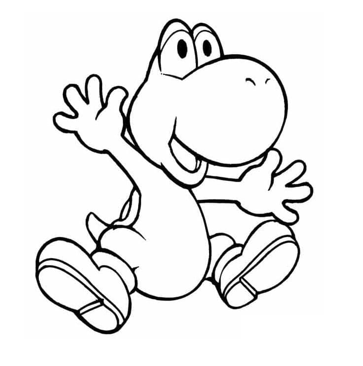 Desenho de Yoshi Pdf para Imprimir e Colorir