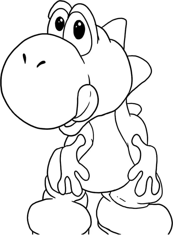 Desenho Yoshi com Fome para Colorir