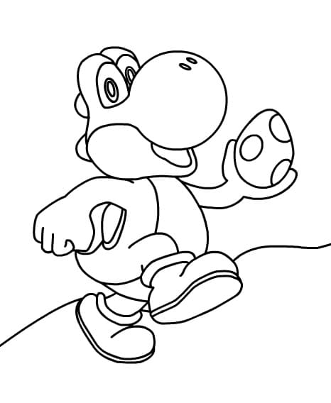 Desenho Yoshi com Ovo para Colorir
