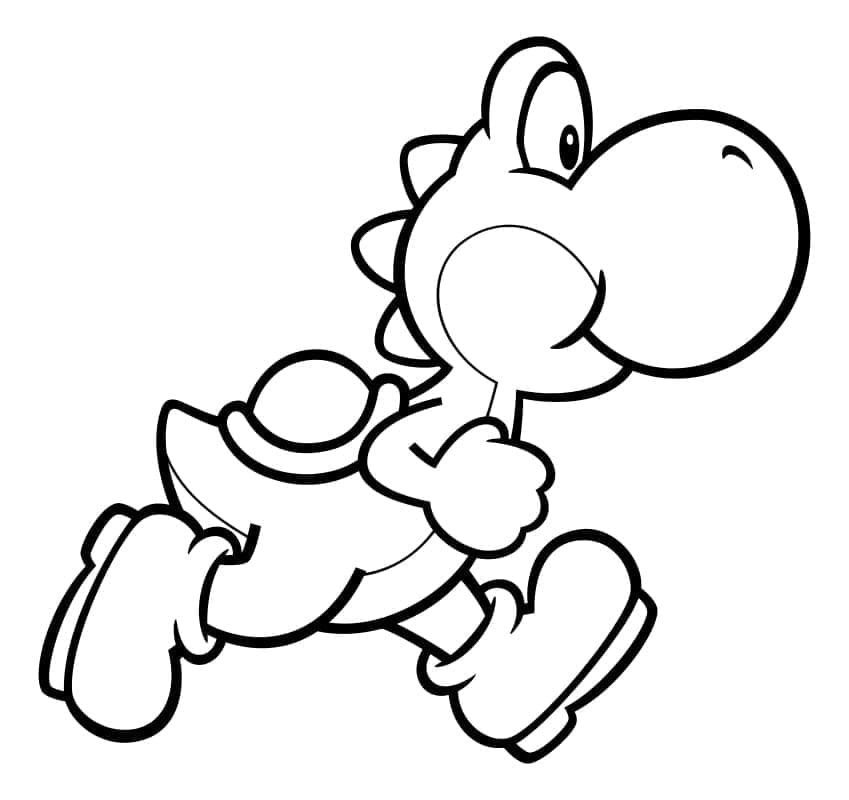Desenho Yoshi Correndo para Colorir