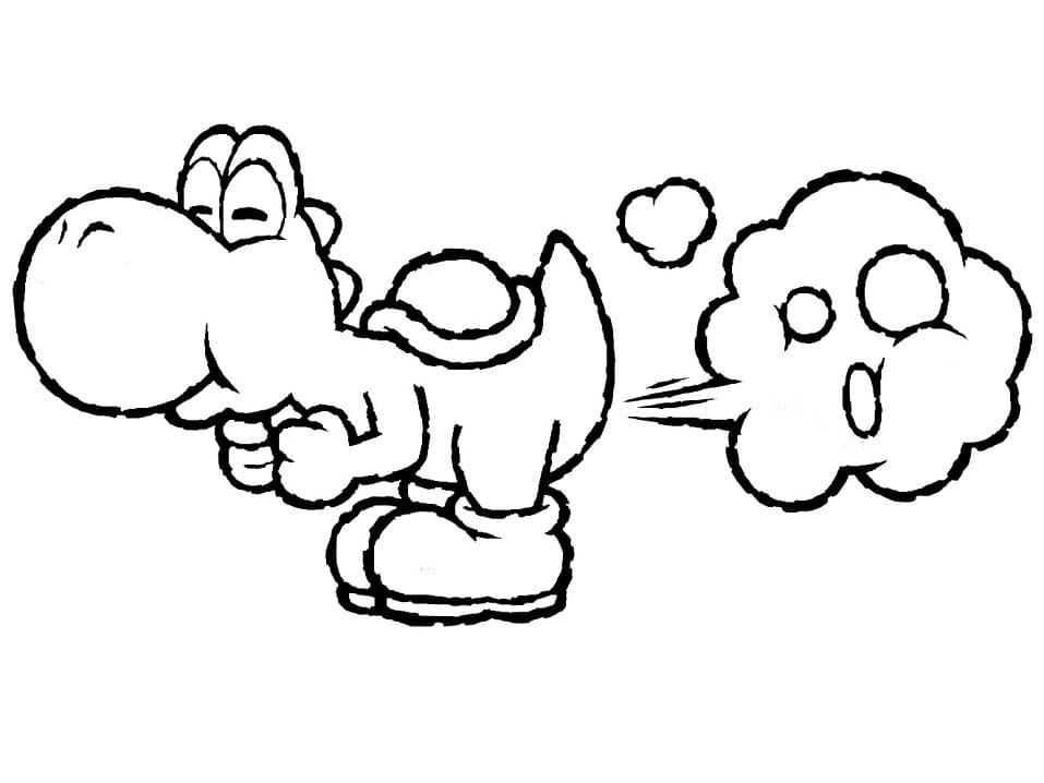 Desenho Yoshi Engraçado para Colorir