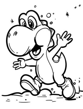Desenho Yoshi Feliz para Colorir
