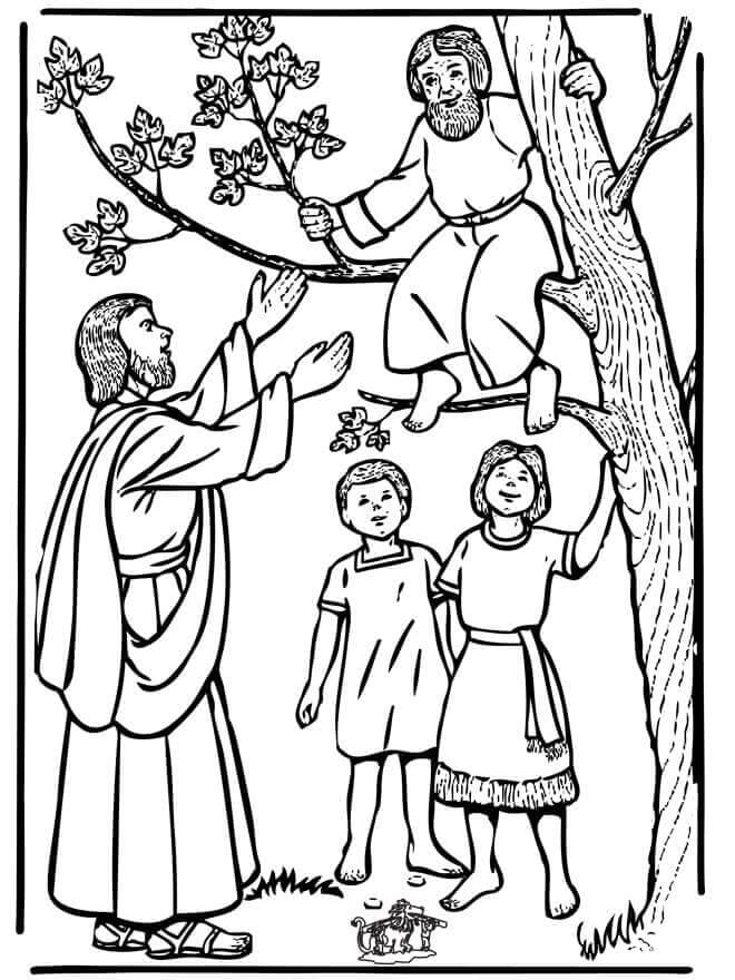 Desenho de Zaqueu História para Imprimir Imprimivel