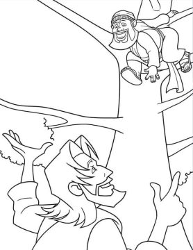 Desenho de Zaqueu no Evangelho para Colorir com lápis de Cor