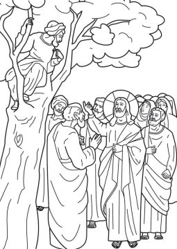 Desenho de Zaqueu para Colorir em casa Imprimível
